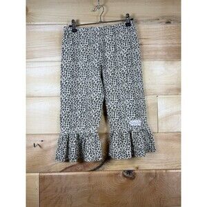Ruffle Girl leopard print pattern Pants with a flared ruffle bottom‎ Girls 12/14